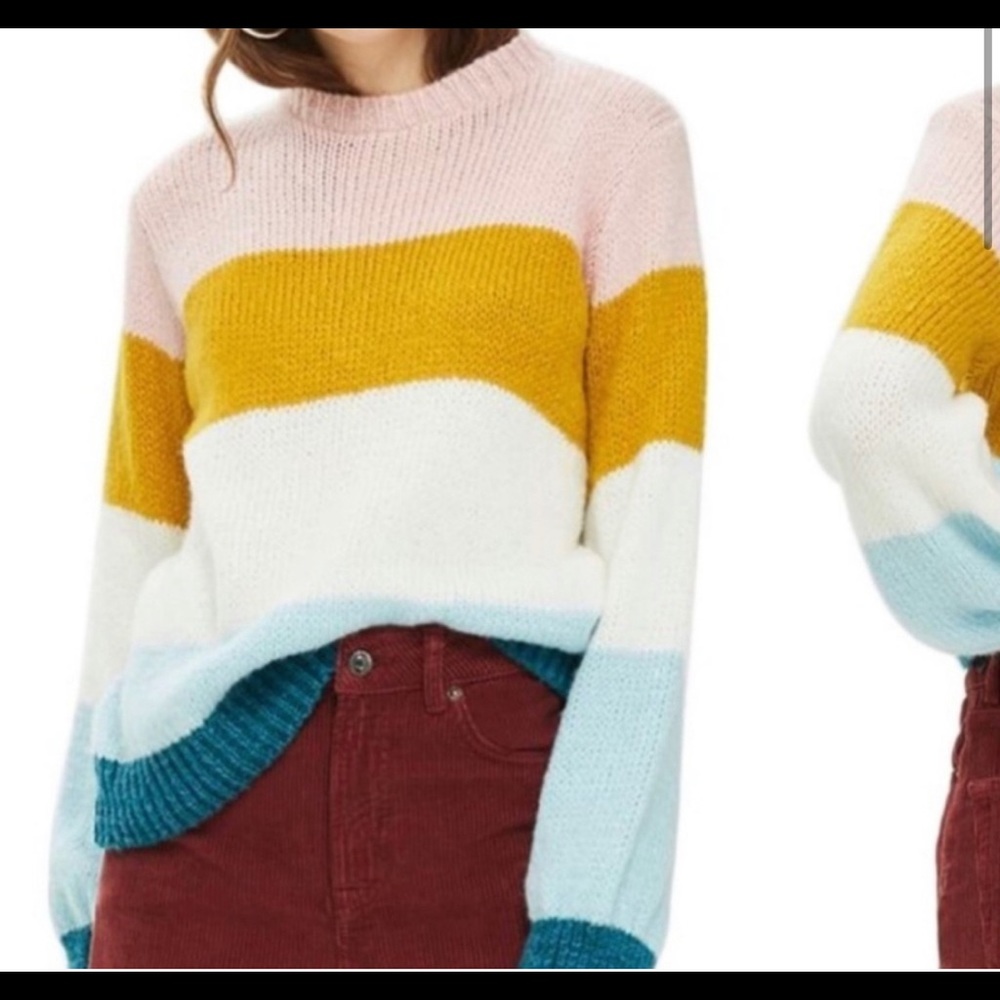 Topshop color block sweater NWOT